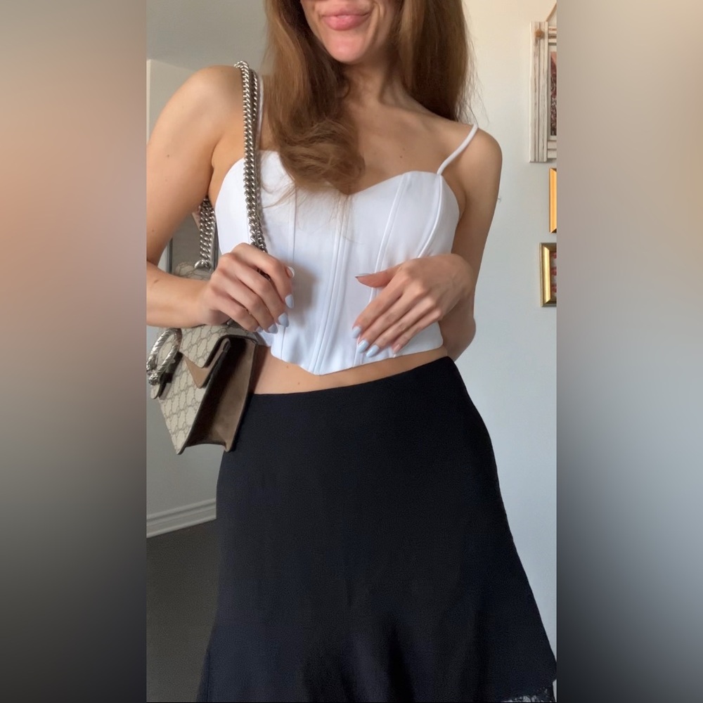 Black Skirt with Lace Trim - Picture 3 of 10